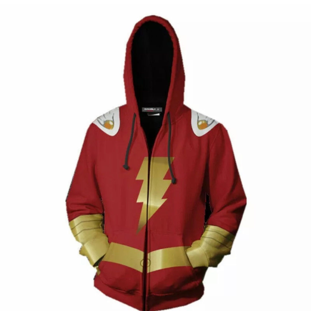 Shazam Hoodie Superhero Billy Batson Jacket